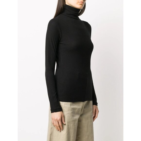 Loulou Studio Gallinara Top in Black X-Small New Womens Long Sleeve Turtleneck - Picture 12 of 15